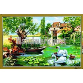 stramien zwanen met jongen
