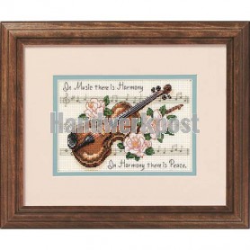 borduurpakket viool met bloemen (klein)