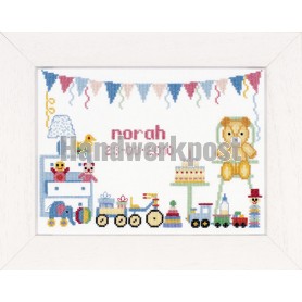 borduurpakket eerste verjaardag, geboorte norah