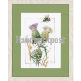 borduurpakket bijen zoemend op distels