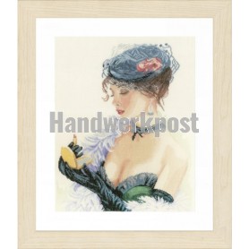 borduurpakket dame met lippenstift