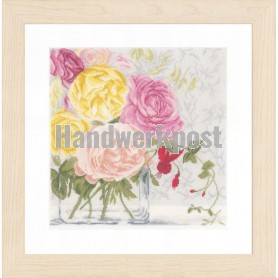 borduurpakket pastelbloemen in vaas