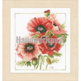borduurpakket marjolein bastin, boeket van anemonen