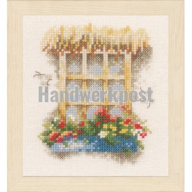 borduurpakket raam met bloemenhaag