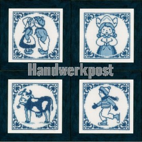 borduurpakket delftsblauw, vierluik