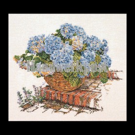 borduurpakket hortensia blauw
