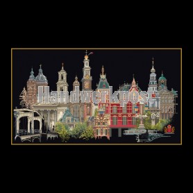 borduurpakket amsterdam op zwart
