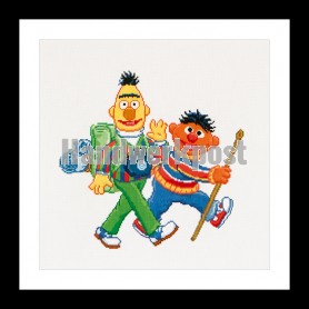 borduurpakket sesamstraat, bert en ernie op reis