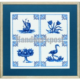 borduurpakket tegels "delfts blauw"