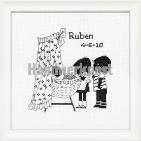 borduurpakket jip en janneke, geboorte ruben