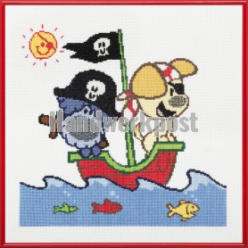 borduurpakket woezel&pip, schip ahoy
