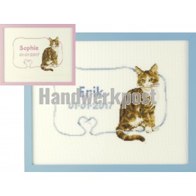 borduurpakket franciens katten, geb. erik/sophie (incl. blauw/rose garen)