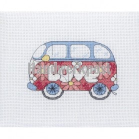 borduurpakket hippie style, volkswagen bus