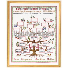 borduurpakket merklap, stamboom