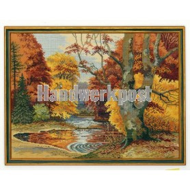 borduurpakket boslandschap in herfstsfeer