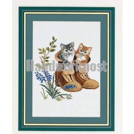 borduurpakket kittens in schoenen