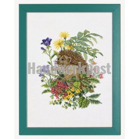 borduurpakket egel aan het werk