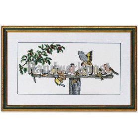 borduurpakket voederplank met vogels