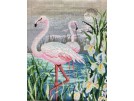 stramien + garenpakket, flamingo's (100% wol)