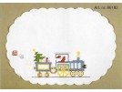 kruissteekkleedje kersttrein, wit