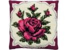 kruissteekkussen rode rozen