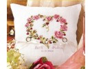 borduurpakket trouwringkussen, bloemenhart (ecru)