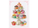 borduurpakket gebakjes op etagère