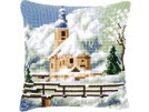 kruissteekkussen kerk in wintersfeer
