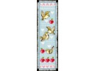 borduurpakket boekenlegger, vogels met appels/blauw