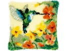 knoopkussen kolibrie met bloemen