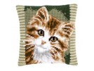 kruissteekkussen bruine poes