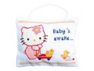 borduurpakket deurhanger, hello kitty, baby slaapt/is wakker