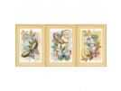 borduurpakket decoratieve vlinders drieluik