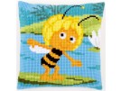kruissteekkussen maya de bij, maja op lelieblad