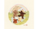 borduurpakket popcorn bear, dansen in de regenplas