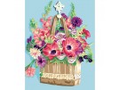 stramien + garenpakket, bloemen in tas