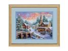 borduurpakket dorp in kerst/wintersfeer