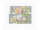 borduurpakket marjolein bastin, bloemen op bank