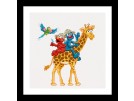 borduurpakket sesamstraat, elmo en grover op safari