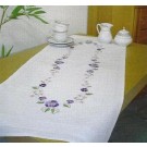 steelsteekloper paarse viooltjes met bloemen/bladeren, wit