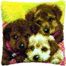 knoopkussen drie puppies (excl. knoophaak)