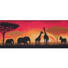 borduurpakket savanne bij zonsondergang