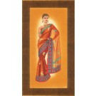 borduurpakket indiase dame in oranje sari