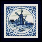 borduurpakket delftsblauw, wandtegel molen