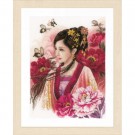 borduurpakket asian lady in pink