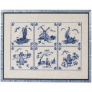 borduurpakket tegels "delfts blauw"