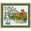 borduurpakket puppies in roeiboot